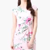 International INC Company Floral Cap Sleeve Day Dress - Blush
