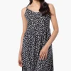 International INC Company Floral Button Down Midi Dress - Black