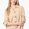 International INC Company Roll Up Sleeve Button Down Shirt - Cream