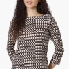 International INC Company Patterned 3/4 Sleeve Blouse - Black