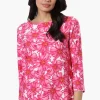 International INC Company Floral 3/4 Sleeve Blouse - Pink