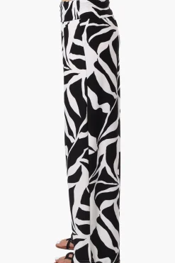 International INC Company Floral Fold Over Palazzo Pants - Black