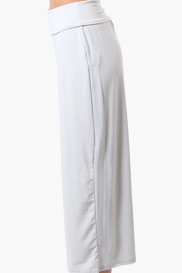International INC Company Solid Fold Over Cropped Pants - Stone