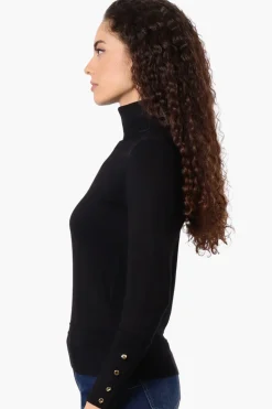 International INC Company Basic Turtleneck Pullover Sweater - Black