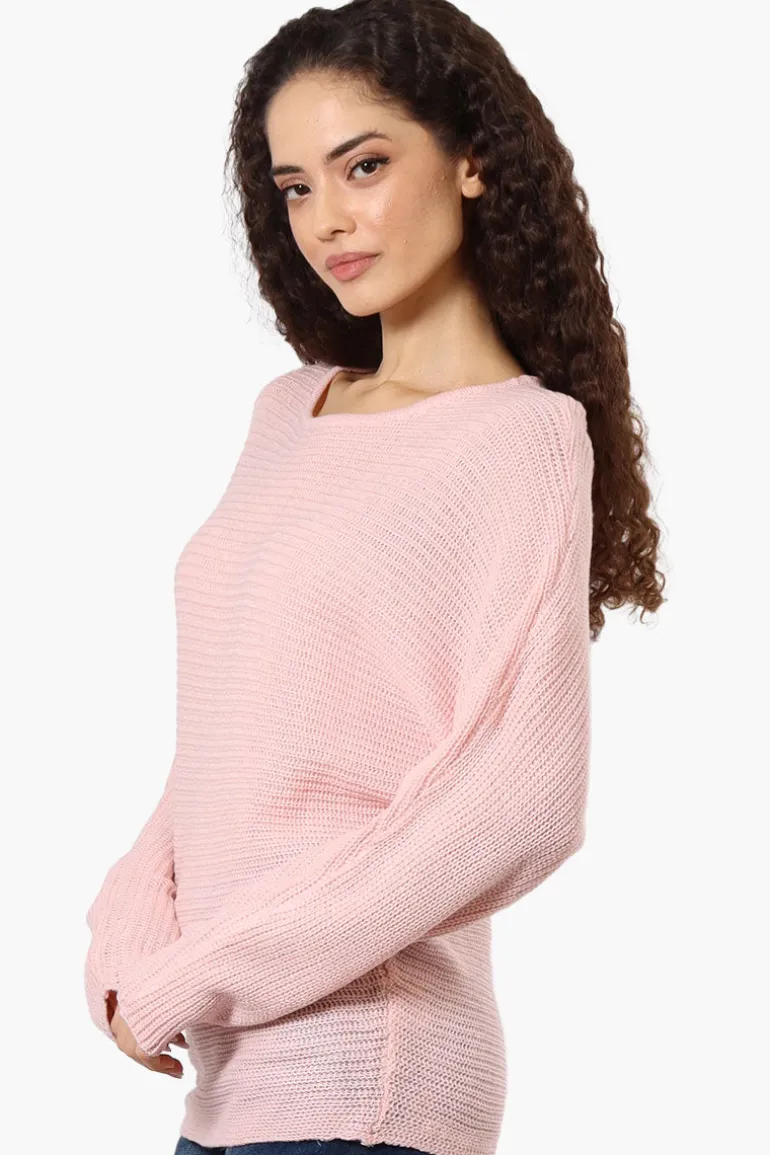 International INC Company Ribbed Pullover Sweater - Pink