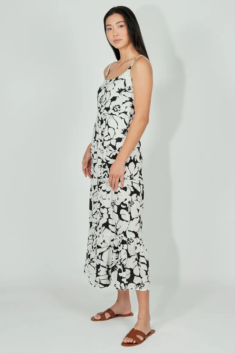 International INC Company Floral Tiered Maxi Dress - Black