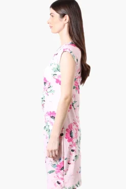 International INC Company Floral Cap Sleeve Day Dress - Blush