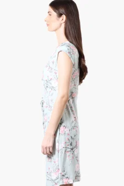International INC Company Floral Cap Sleeve Day Dress - Mint