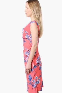 International INC Company Floral Cowl Neck Day Dress - Pink