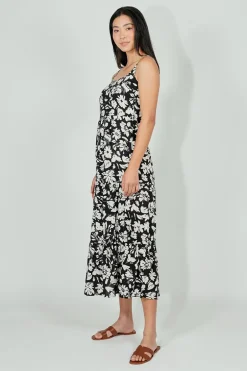 International INC Company Floral Tiered Maxi Dress - Black