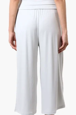 International INC Company Solid Fold Over Cropped Pants - Stone