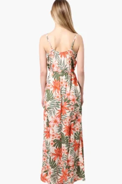 International INC Company Floral Spaghetti Strap Maxi Dress - Peach