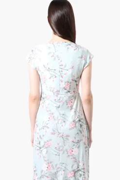 International INC Company Floral Cap Sleeve Day Dress - Mint