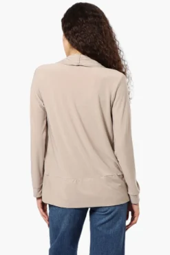 International INC Company Long Sleeve Open Wrap Cardigan - Beige