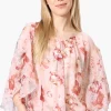 Limite Floral Poncho Necklace Blouse - Peach