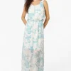 Limite Floral Sleeveless Tank Maxi Dress - White