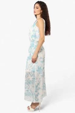 Limite Floral Sleeveless Tank Maxi Dress - White