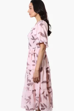 Limite Floral Smocked Day Dress - Pink