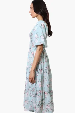 Limite Floral Smocked Day Dress - Mint