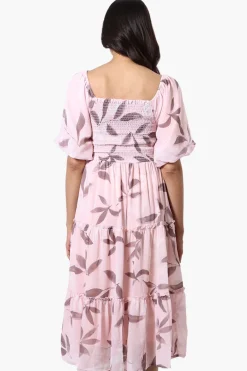 Limite Floral Smocked Day Dress - Pink