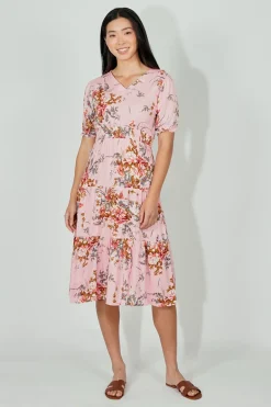 Limite Floral Smocked Tiered Maxi Dress - Pink