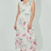 Limite Floral Smocked Waist Maxi Dress - White