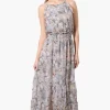Limite Floral Smocked Waist Maxi Dress - Beige