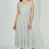 Limite Floral Tiered Shoulder Tie Maxi Dress - White