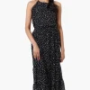 Limite Polka Dot Smocked Waist Maxi Dress - Black