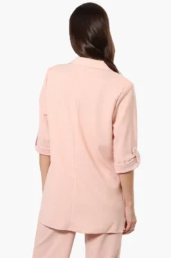 Limite Roll Up Sleeve 2 Button Blazer - Pink