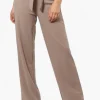 Limite Solid Belted Pants - Beige