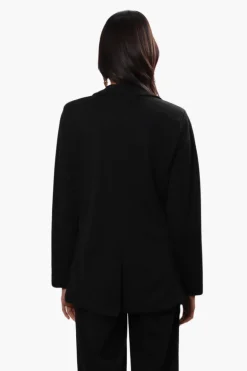 Limite Solid Single Button Blazer - Black