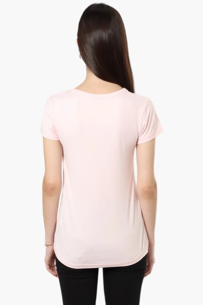 Magazine Henley Zip Pocket Tee - Blush