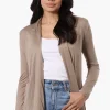 Magazine Long Sleeve Open Wrap Cardigan - Taupe