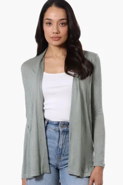 Magazine Long Sleeve Open Wrap Cardigan - Mint