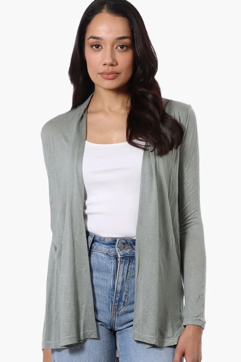 Magazine Long Sleeve Open Wrap Cardigan - Mint