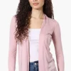 Magazine Long Sleeve Open Wrap Cardigan - Pink