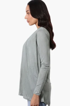 Magazine Long Sleeve Open Wrap Cardigan - Mint