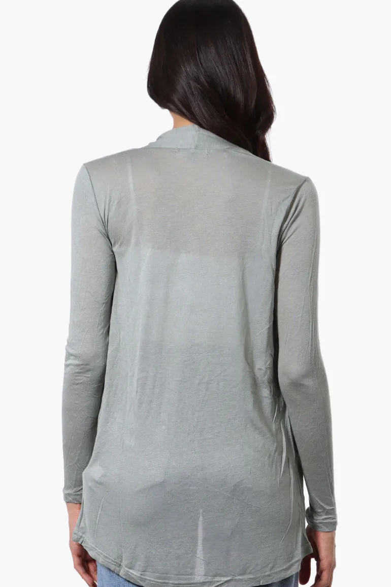 Magazine Long Sleeve Open Wrap Cardigan - Mint