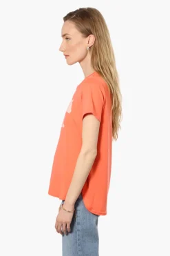Magazine Mama Bear Printed High Low Tee - Orange