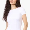 Magazine Ribbed Crew Neck Tee - White