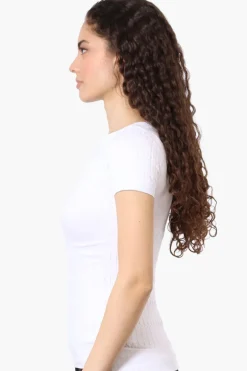 Magazine Ribbed Crew Neck Tee - White