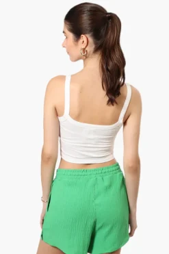 Magazine Solid Basic Drawstring Shorts - Green