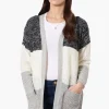Majora 3 Stripe Open Wrap Cardigan - Black
