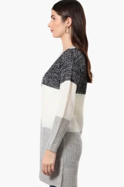 Majora 3 Stripe Open Wrap Cardigan - Black