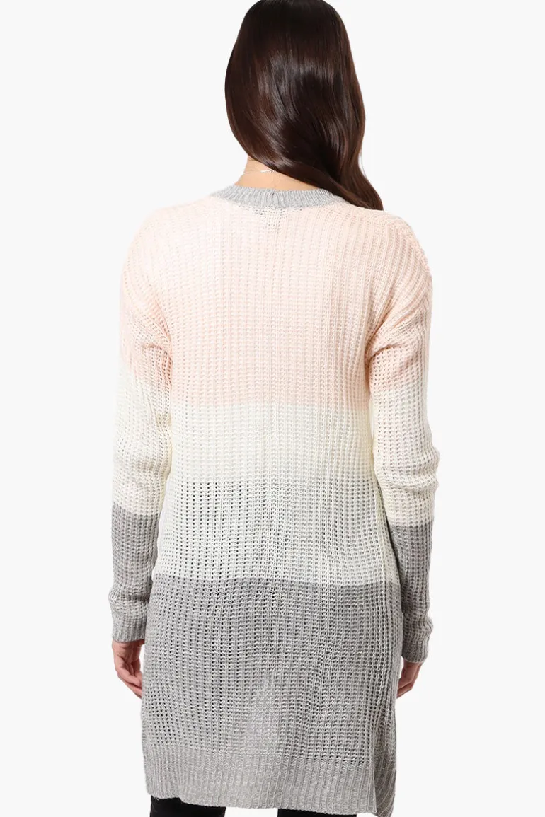 Majora 3 Stripe Open Wrap Cardigan - Blush