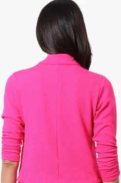 Majora Cropped 3/4 Sleeve Open Blazer - Pink