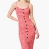 Majora Floral Button Down Midi Dress - Coral