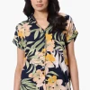 Majora Floral Button Down Shirt - Navy
