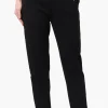 Majora Front Split Hem Tapered Pants - Black
